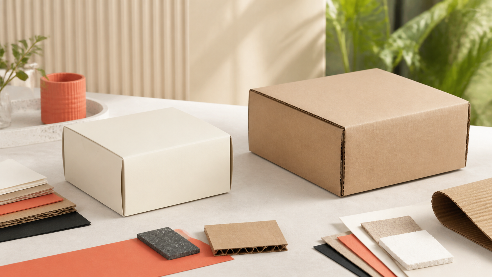 Paperboard versus corrugated packaging hero visual for Vs Decision Guide For Malaysian Commerce Brands